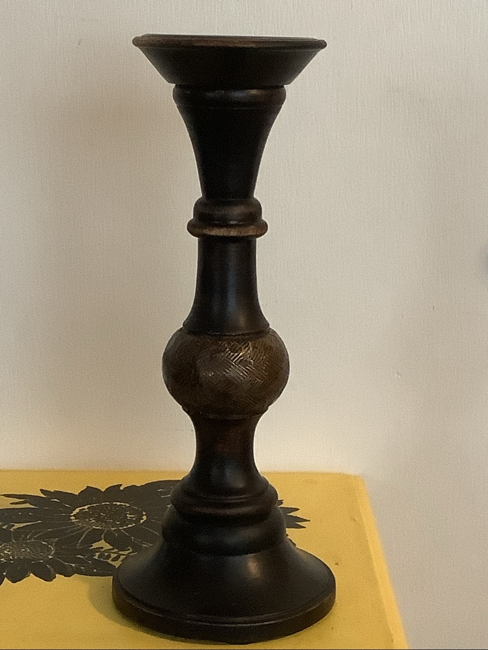 Decorative Black Metal Candle Holder - Classic Home Accent